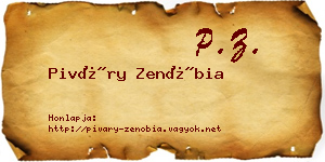 Piváry Zenóbia névjegykártya